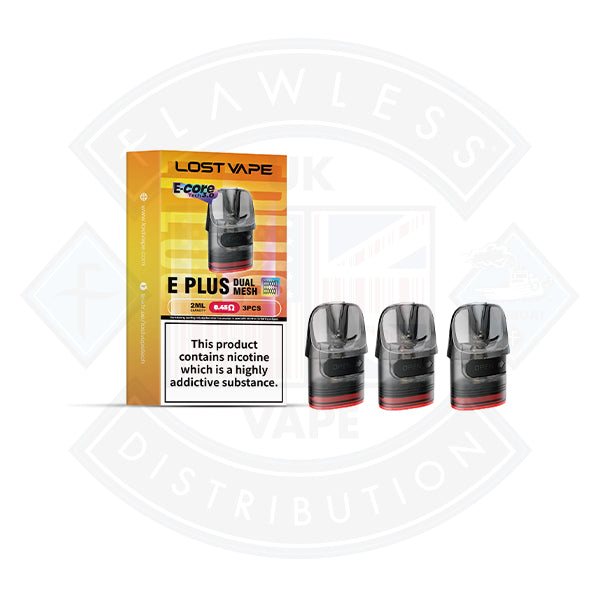 Lost Vape E Plus DUAL MESH Cartridge 3pcs/pack Flawless UK Vape Distribution Ltd Lost Vape E Plus DUAL MESH Cartridge 3pcs/pack Flawless UK Vape Distribution Ltd
