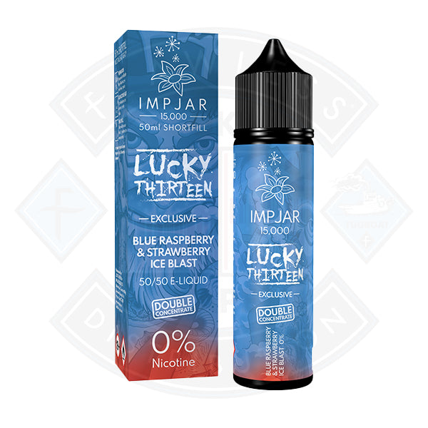 IMP JAR X Lucky 13 - Blue Rasp Straw Ice 50ml 0mg Shortfill E-Liquid