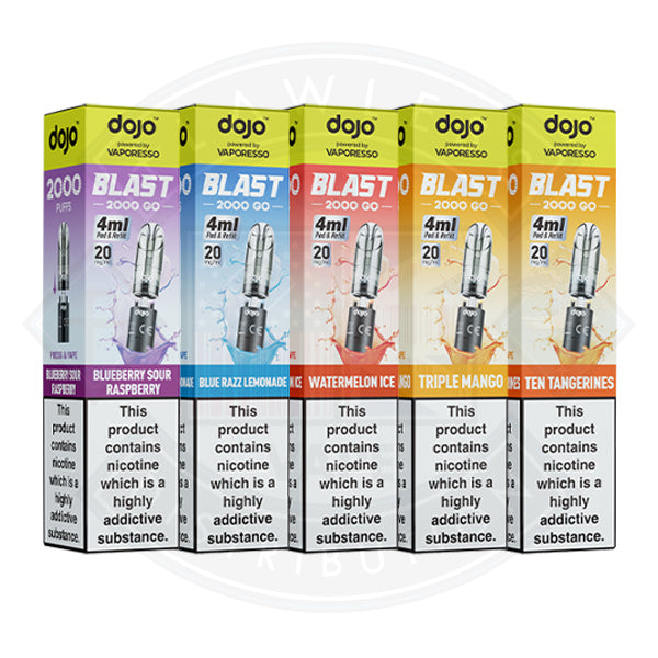 Vaporesso  DOJO BLAST 2000 GO Transparent POD (20mg）