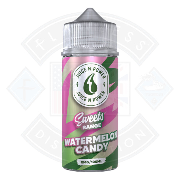 Juice 'n Power Sweets Range - Watermelon Candy  0mg 100ml Shortfill