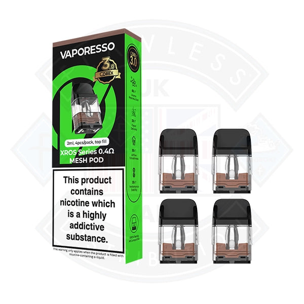 Vaporesso XROS series Corex 3.0 pods tech version 4pcs/pack Flawless UK Vape Distribution Ltd Vaporesso XROS series Corex 3.0 pods tech version 4pcs/pack Flawless UK Vape Distribution Ltd