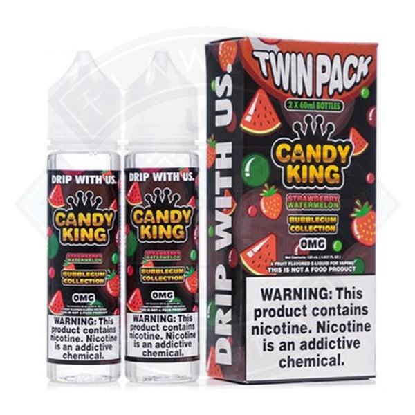 Candy King Twin Pack Bubblegum Collection - Strawberry Watermelon 0mg 2x50ml Shortfill