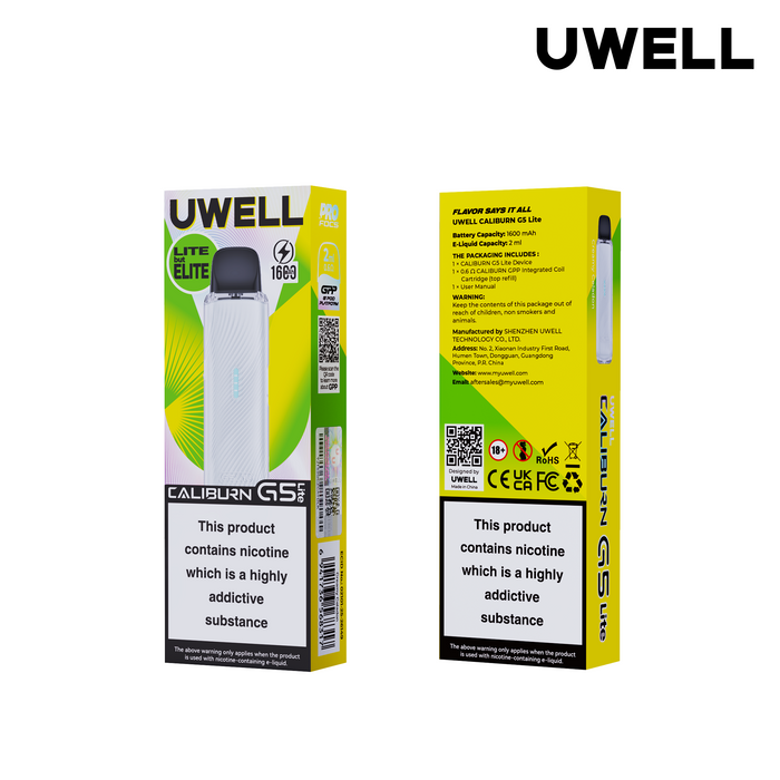 caliburn uwell battery Uwell Caliburn G5 Lite Vape Kit — Flawless UK Vape Distribution Ltd