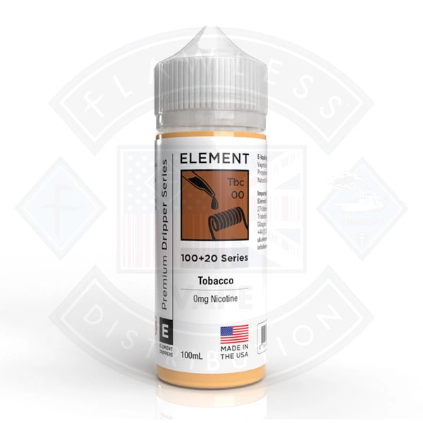 Element Eliquid Tobacco 0mg 100ml Shortfill
