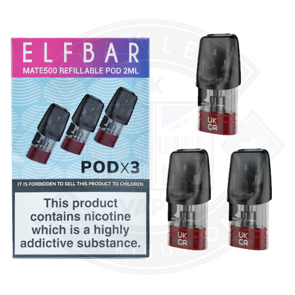 Elf Bar Mate 500 Refillable Pod 2ml 3pack Flawless UK Vape Distribution Ltd Elf Bar Mate 500 Refillable Pod 2ml 3pack Flawless UK Vape Distribution Ltd