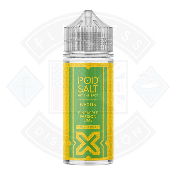 Pod Salt Nexus Pineapple Passion Lime 0mg 100ml Shortfill