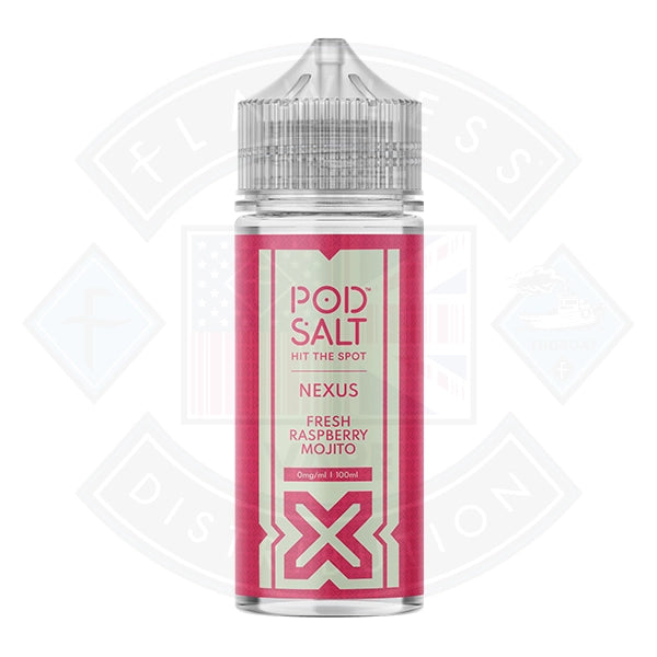 Pod Salt Nexus Fresh Raspberry Mojito 0mg 100ml Shortfill