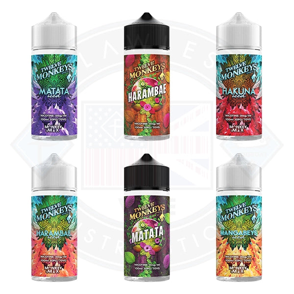 Twelve Monkey 0mg 100ml Shortfill