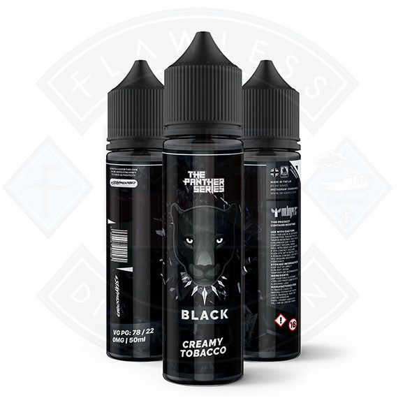 Dr Vapes The Panther Series - Black Creamy Tobacco 50ml 0mg shortfill e-liquid