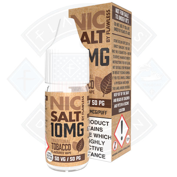 Nic Salt - Traditional Tobacco 10ml By Flawless