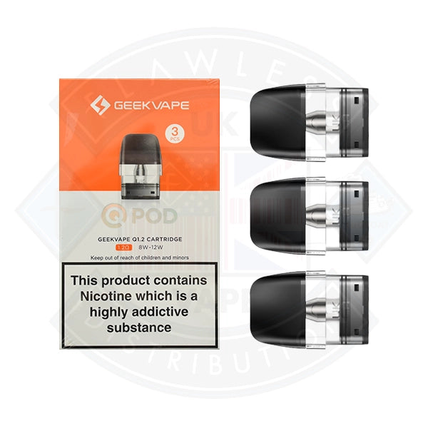 Geek Vape Q Cartridge Pod 3pcs/pack Flawless UK Vape Distribution Ltd Geek Vape Q Cartridge Pod 3pcs/pack Flawless UK Vape Distribution Ltd