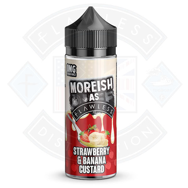 Moreish As Flawless Custards Strawberry & Banana 100ml 0mg shortfill e-liquid
