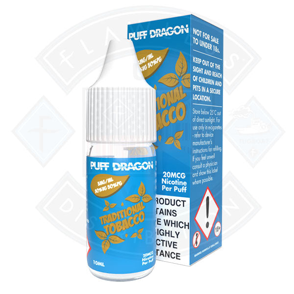 Traditional Tobacco by Puff Dragon TPD Compliant- 10ml