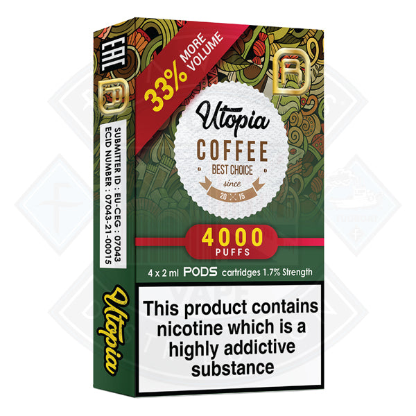 Utopia NanoStix  Pods- Coffee  4000puff 1.7%/ 4pack