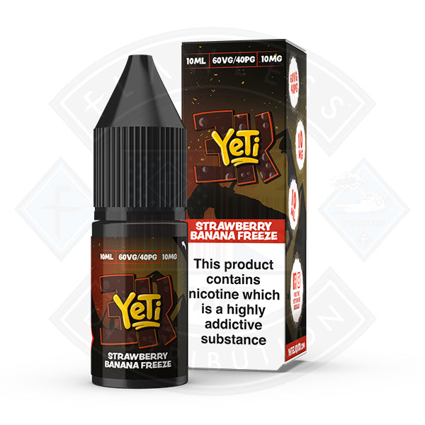 Yeti 3k Bar Salt-Strawberry Banana Freeze 10ml E Liquid  Flawless UK Vape  Distribution Ltd