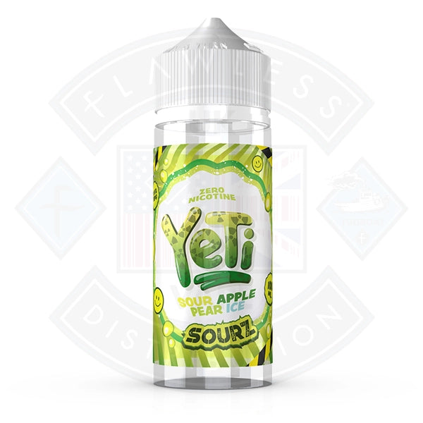 Yeti Sourz Apple Pear Ice 0mg 100ml Shortfill E-Liquid  Flawless UK Vape  Distribution Ltd